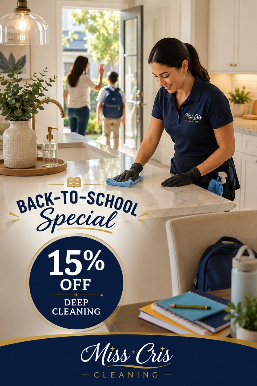 Back-to-school special: 15% off deep cleaning